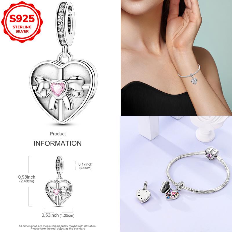 925 Silver Moments Keychain Charm Fit Original Silver Beade Ladies Gift
