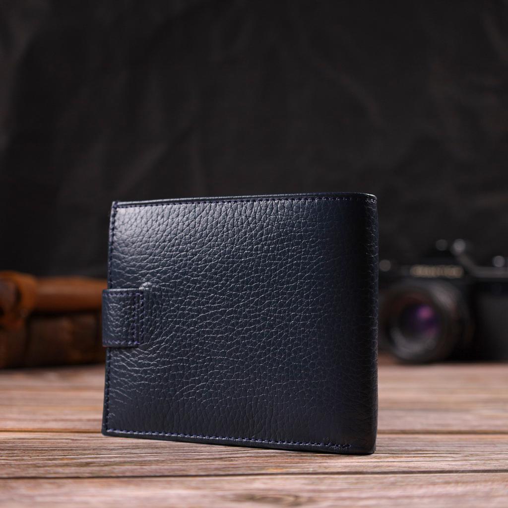 Practical Men's Wallet Made of Genuine Grained Leather CANPELLINI 21879 Blue