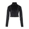 SURGERY Balance Zipper Detail Crop Shirt Black