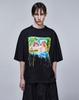 Colecția Songjio T-shirt Aquarel pentru Tineri cu Mânecă Dolman Negru Sh3Ts705Bk