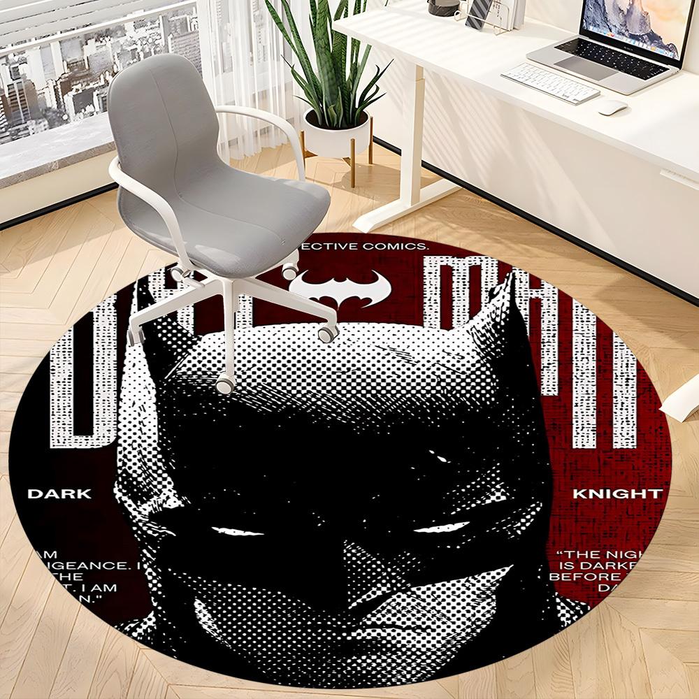 1pc Batman Office Round Area Rug, Under Office Chairs Bedroom Living Room Home Decor, Room Deco, Available In Various Sizes