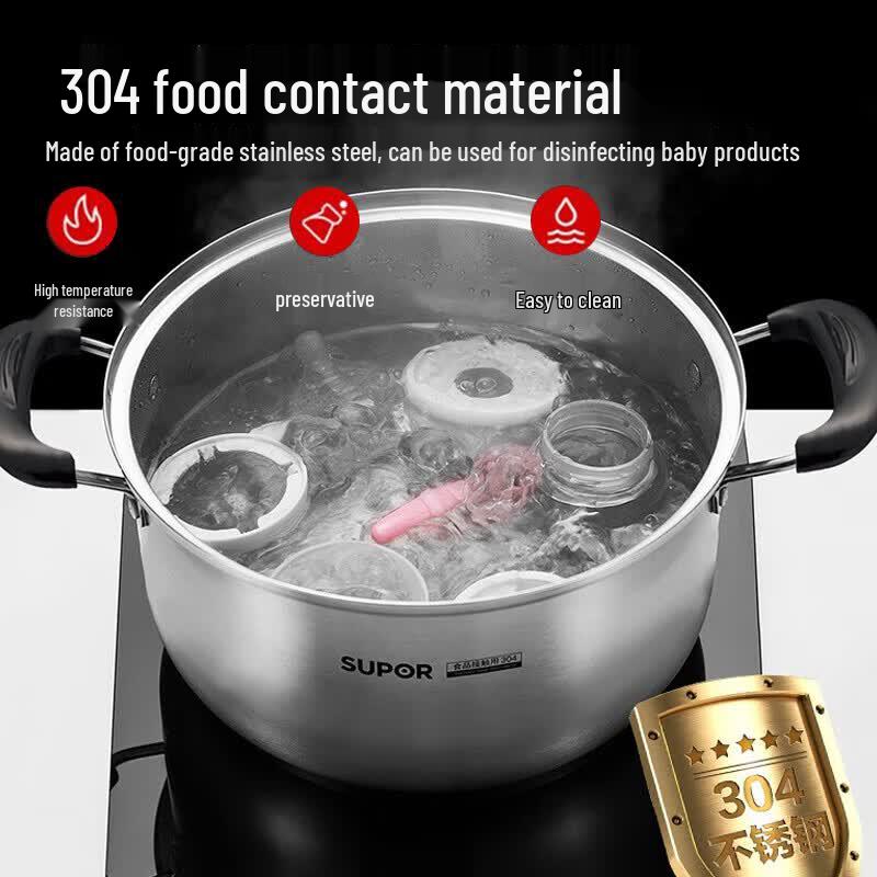 Supor 304 Stainless Steel Universal Soup Pot, 24cm