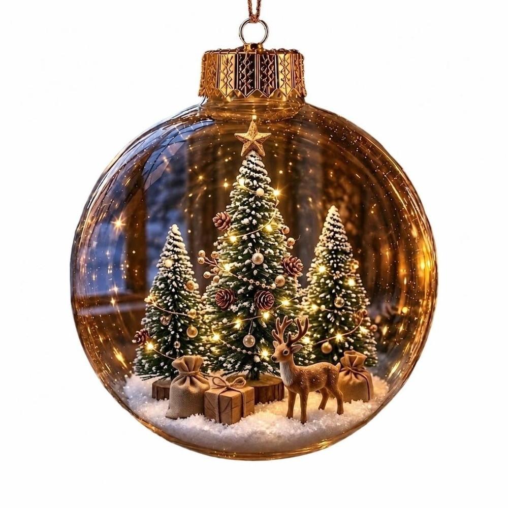 Acryl-Weihnachtskugel-Schmuck Transparenter Schneemann Kristallkugel Weihnachten Hängedekoration
