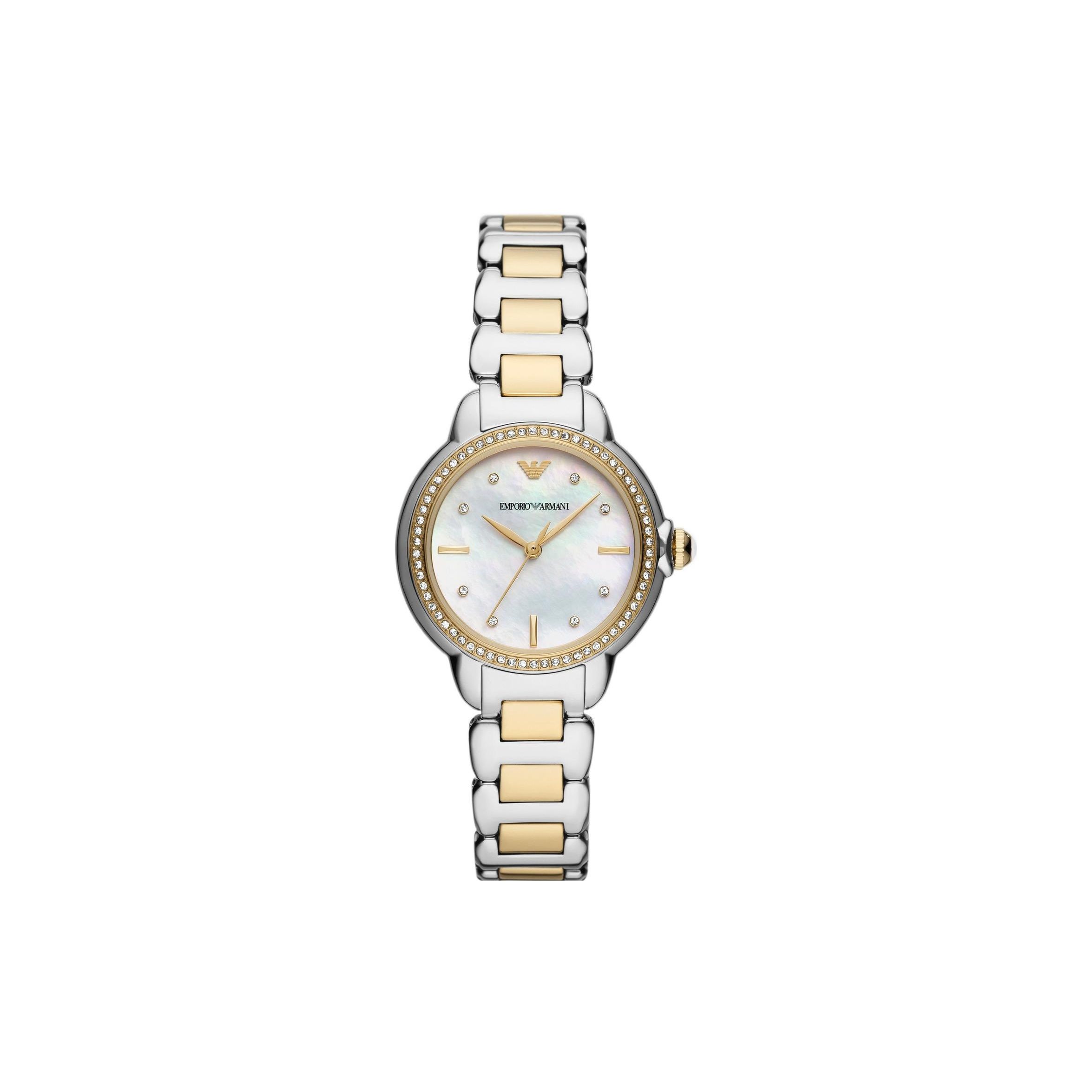

Emporio Armani Watch Quartz Movement Stainless Steel Strap 32Mm Mother Of Pearl Dial Water Resistant 50M Women watches AR11524 Mother-of-Pearl Color Watch Dial