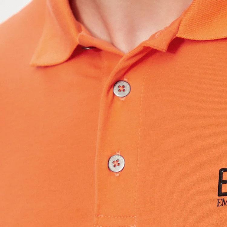 Emporio Armani Ea7 Unifarbener Pullover mit Buchstabenlogo Kurzarm-Polohemd Herren Polohemden Orange 8NPF04-PJM5Z-1661