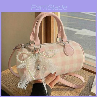 Minimalist Synthetic Leather Cylinder Bag With Zipper Closure For Daily Use