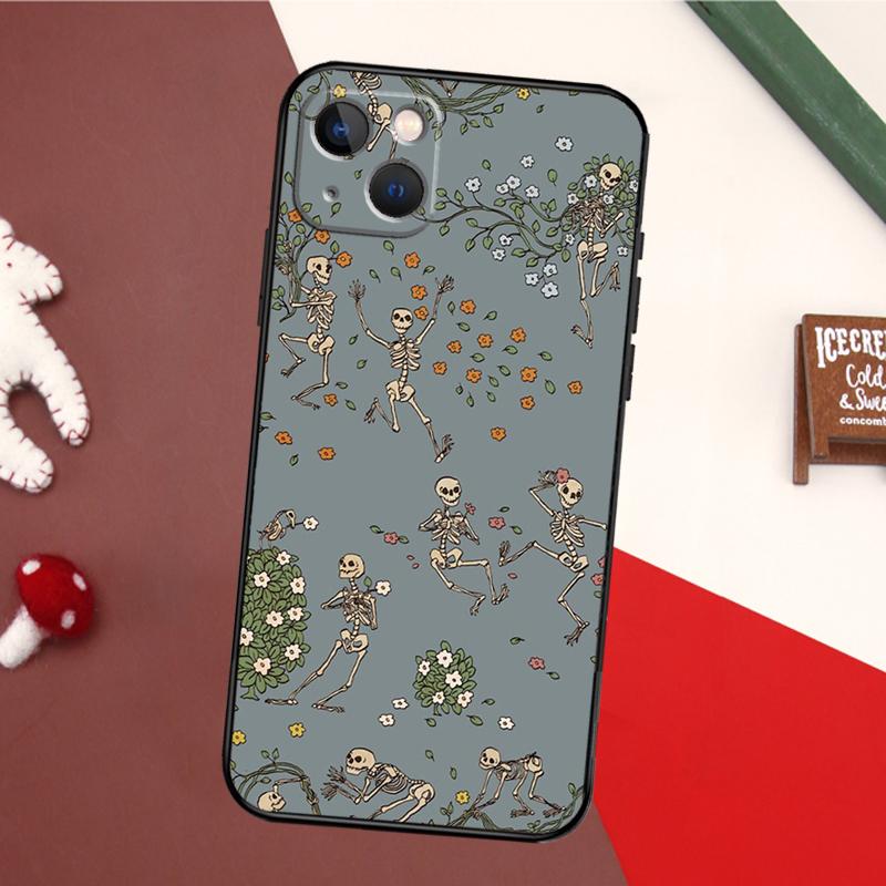 Bones Skeleton Bumper Phone Case For iPhone 16 15 14 11 12 13 Pro Max X XS XR Plus Back Cover