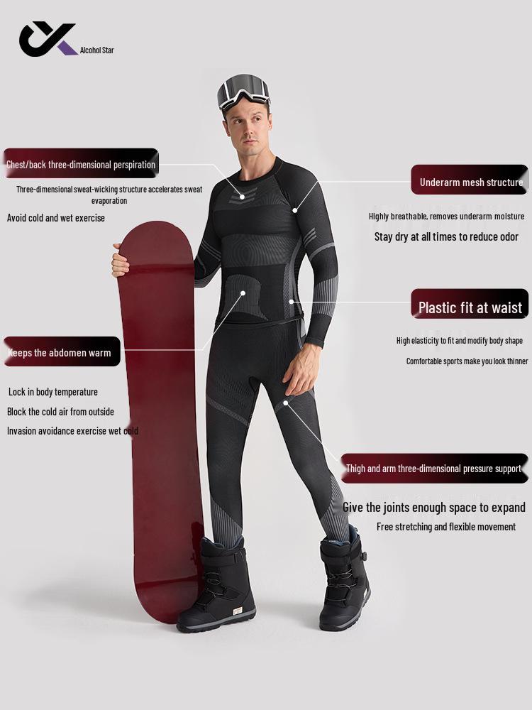 Quick-Dry Ski Base Layer Set: Warm, Sweat-Wicking Compression Wear for Men & Women