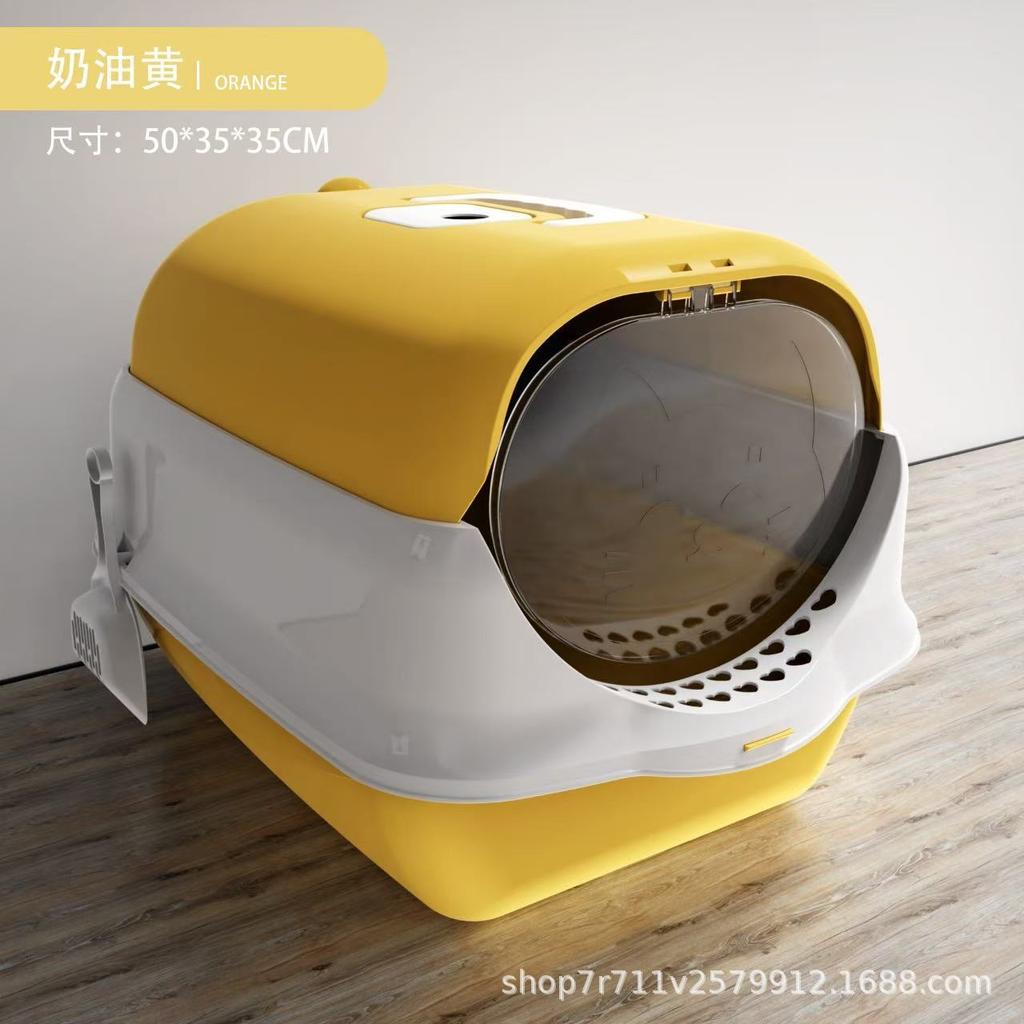 Extra Large Enclosed Deodorizing Cat Litter Box - Household Pet Toilet and Sand Box.