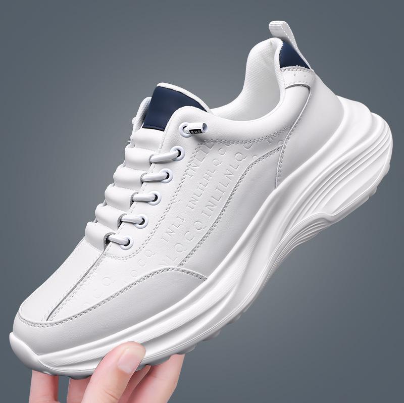 Sneakers Men's 2025 New Trend Leather Light Soft Sole Casual Shoes Student Running Outdoor High-end Men's Shoes