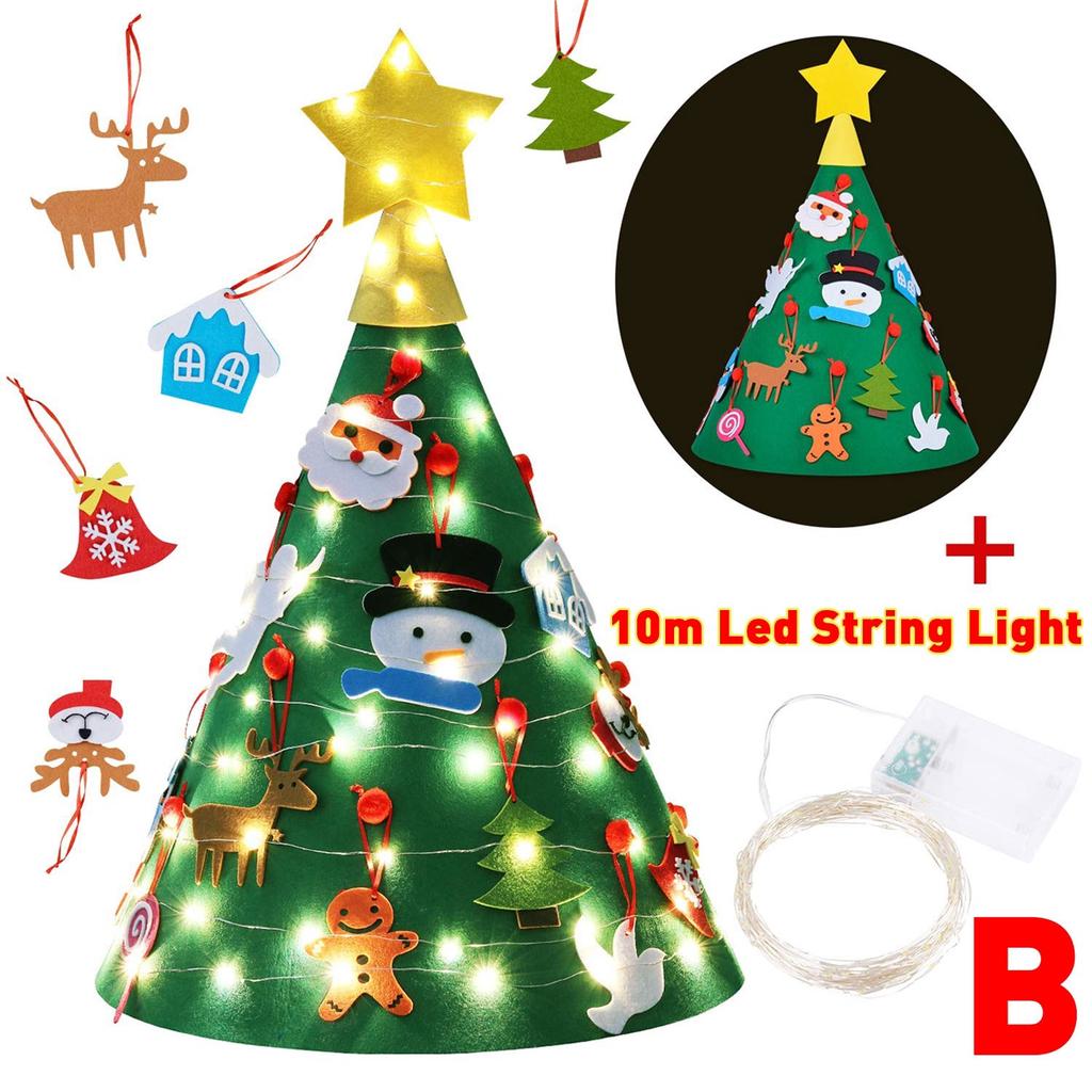 Christmas Fairy String Lights Xmas Tree Hanging LED Santa Snowman Bells Ornament