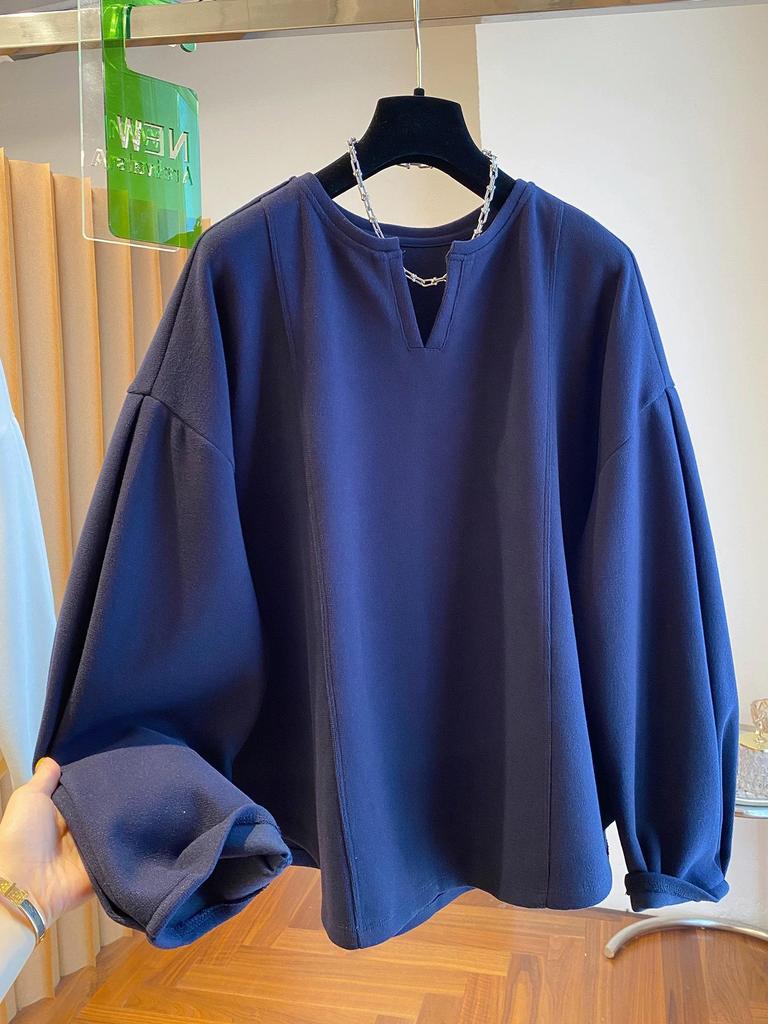 Plus Size 280g German Fleece Hoodie for Women – Autumn/Winter Loose Fit, Solid Color, Brushed, 240 Jin.