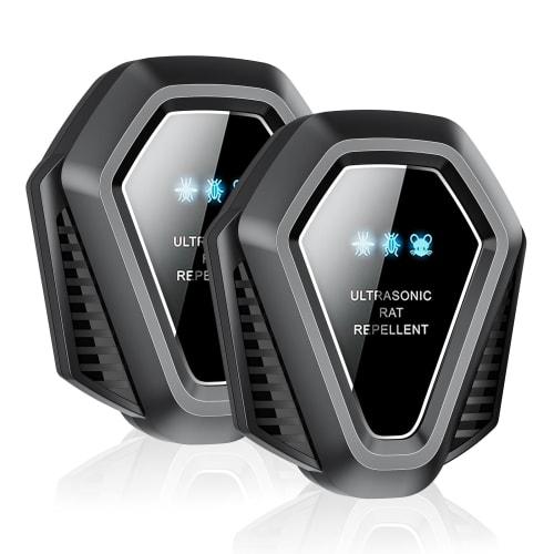 

VOVAQI Ultrasonic Rodent Repellent [2025 Upgraded Version] Pest Control Device, Ultrasonic Insect Repellent, 370u Effective Range, Outlet Operated, En