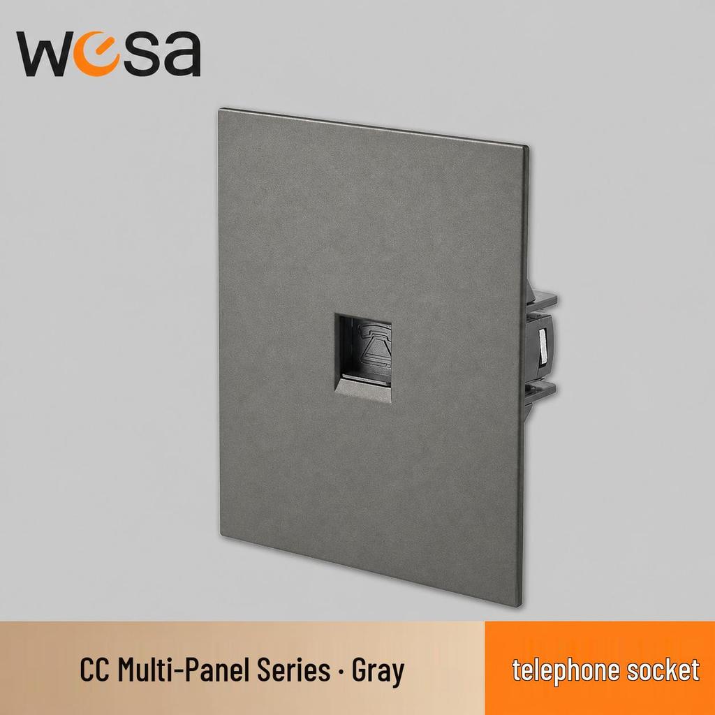 CE-Certified European Type E Socket for Germany & France, One/Two-way Switch Panel, Two-hole Design