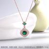Vintage Green Purple Red Crystal Pendant Necklace Stainless Steel Geometric Choker Jewelry Party Gifts For Women Girls