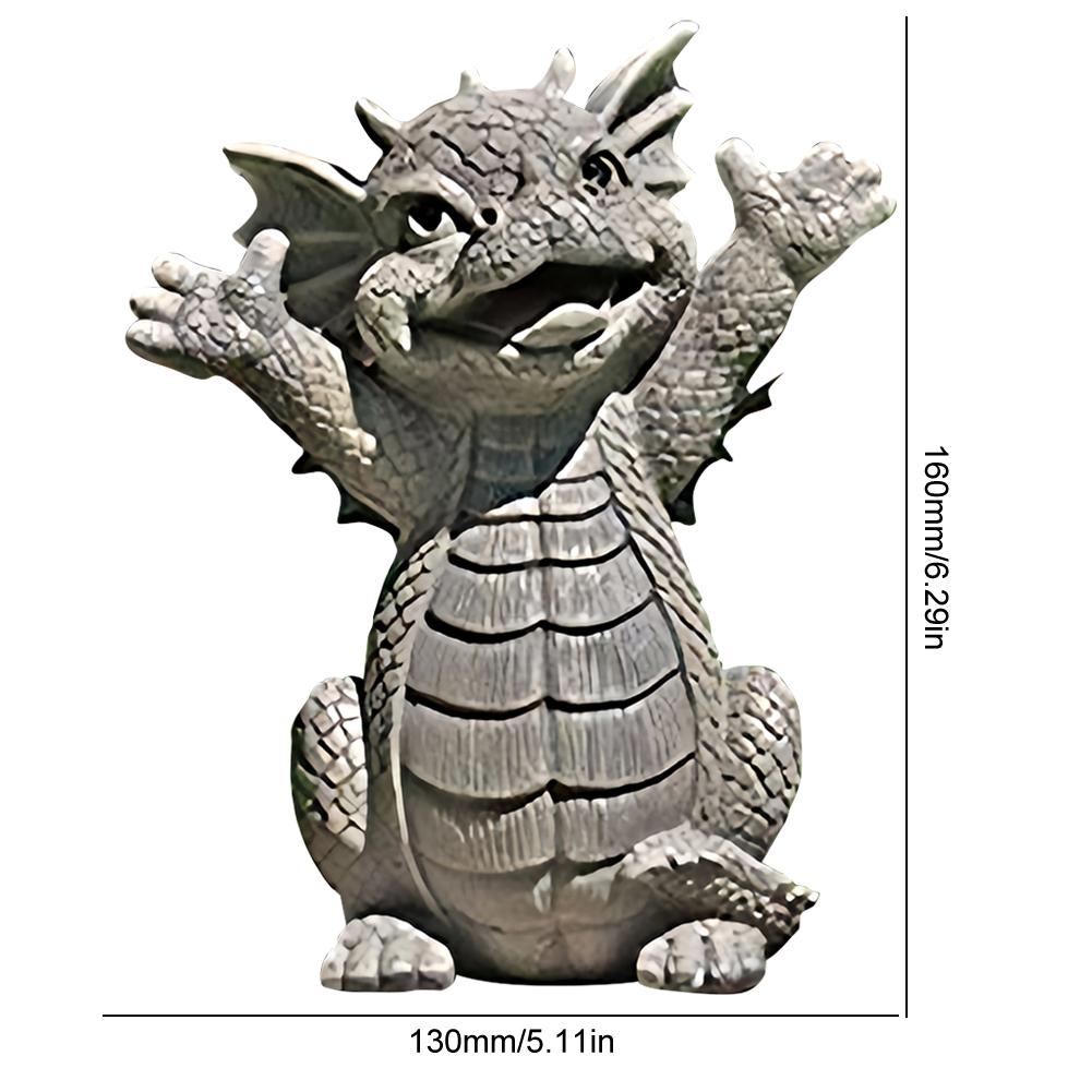 

Dragon Statue Garden Reison Dragon Sculpture Vintage Flying Dragon Ornaments for Outdoor Yard Fences Sidewalks Halloween Decor