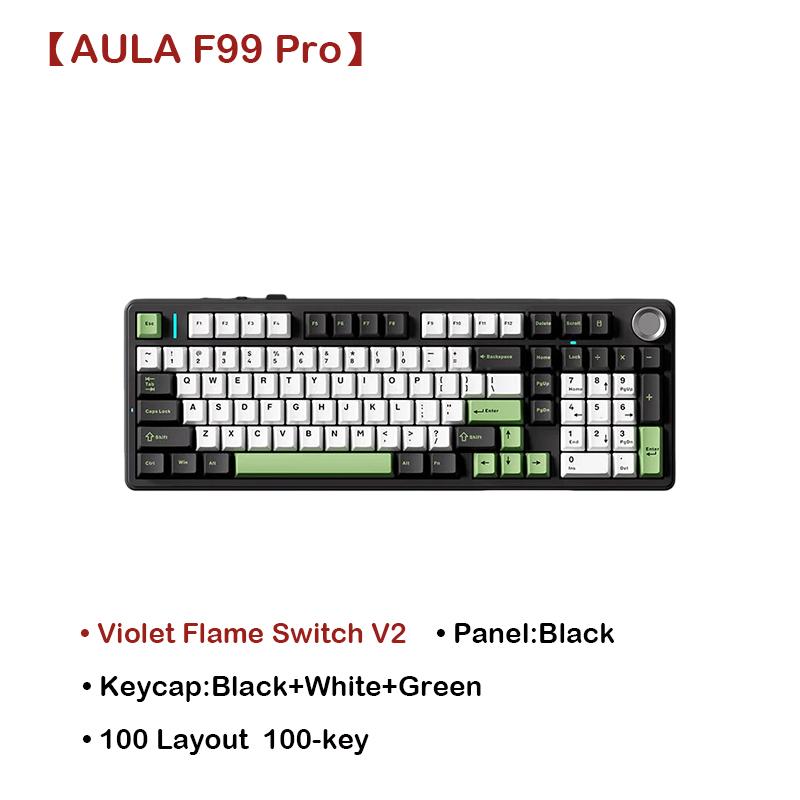 Aula F99/F99Pro Custom Mechanical Keyboard Gasket Structure Full Key Hot Swappable Wired Bluetooth Wireless Tri Mode OfficeEspor