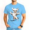 Cartoon Gym Chihuahua Tshirt Unisex Humor Dog Lover Graphic Tee Casual Short Sleeve Streetwear Tshirts