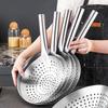 Cooking Made Easy with Stainless Steel Skimmer Spoon Mesh Design for Noodle Dumpling Straining Long Handle