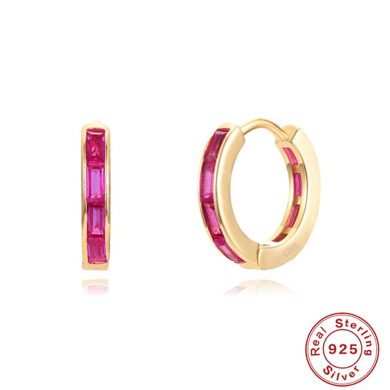 

Серьги из стерлингового серебра S925 с квадратными бриллиантами, серьги с геометрическим дизайном, серьги, цветные серьги 925 Silver