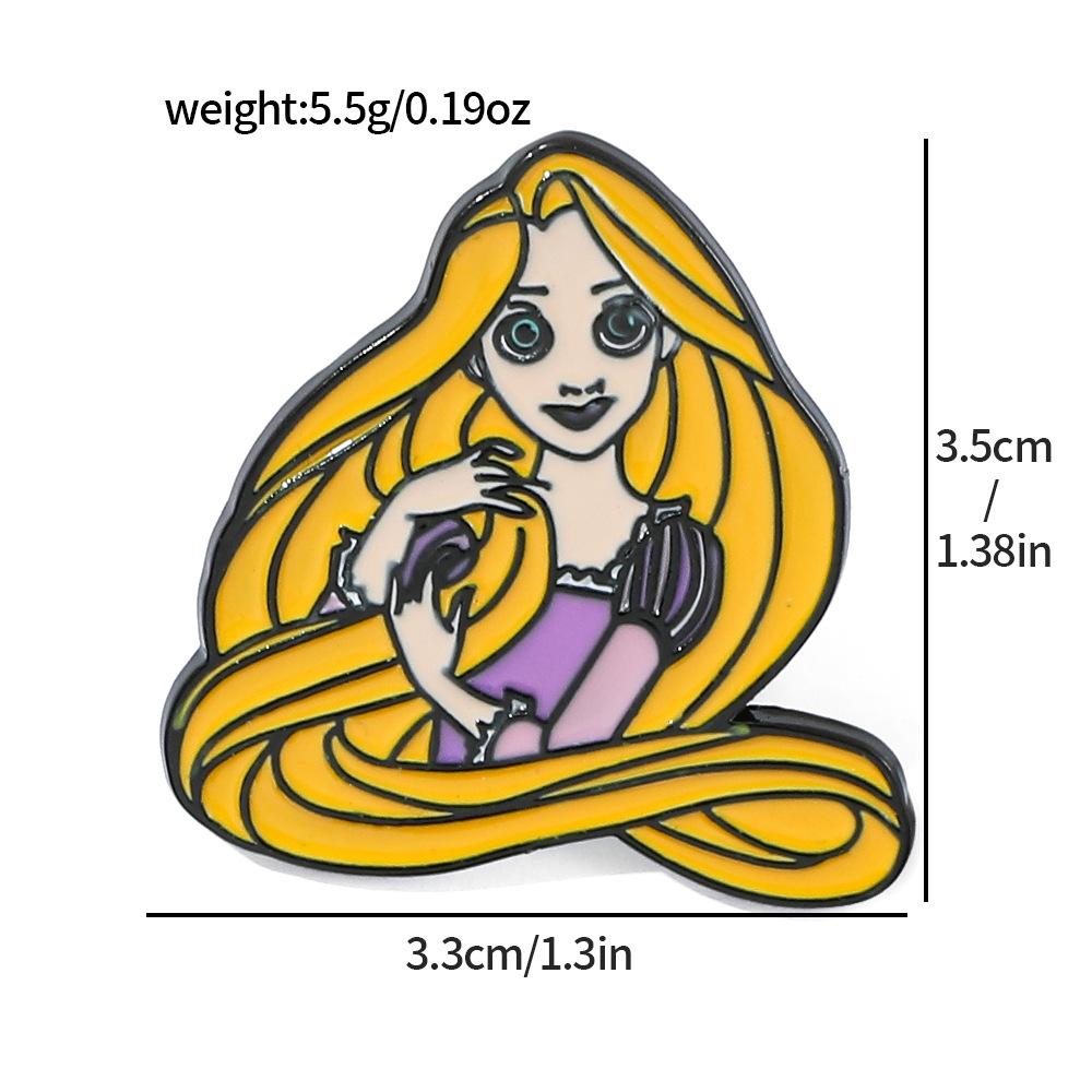 Европейские и американские кино и телеперсонажи металлические значки Рапунцель маленькая ящерица сплав брошь аксессуары булавки украшение