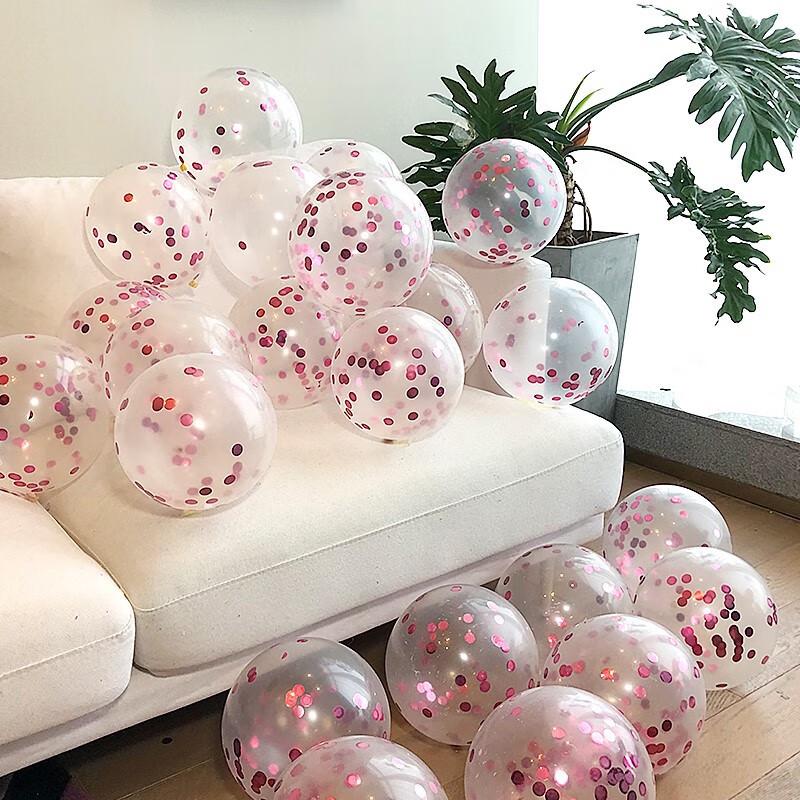 100-pack 12-inch Transparent Sequin Latex Balloons