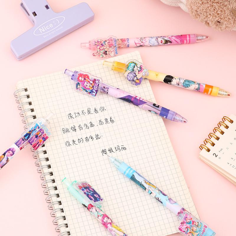 Anime K-pop Demonl Hunter Gel Pen Cute Ballpoint Pen Quick-Drying Smooth Writing Student Office Supplies Stationery Holiday Gift