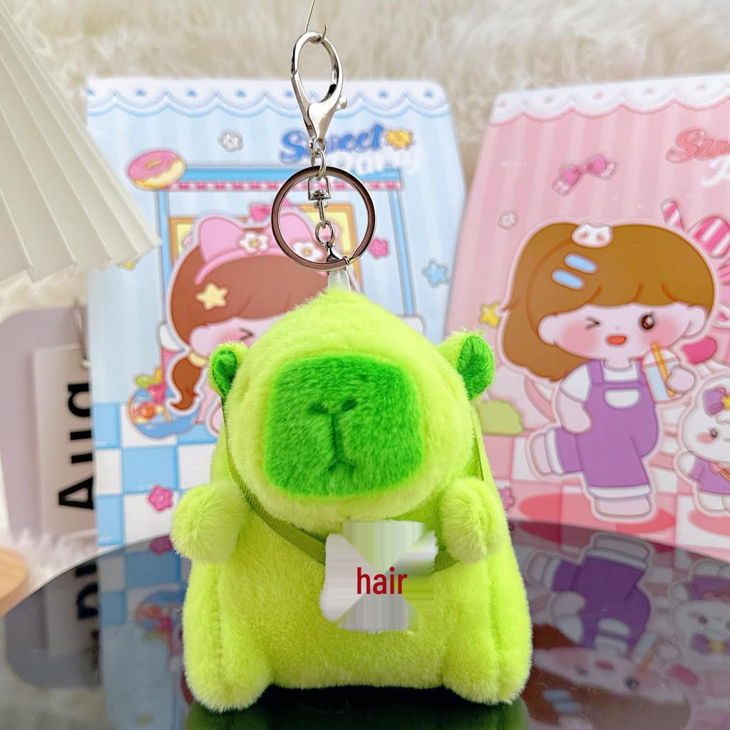 Viral Capybara Backpack Charm: Plush Toy Keychain and Pendant
