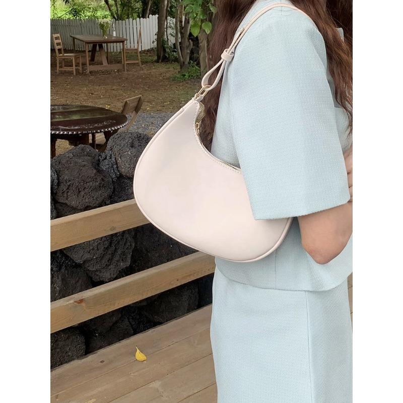 Spring and Summer New Underarm Bag Half-moon Bag Simple and Versatile Shoulder Bag Texture Bag Women's Crossbody Bag