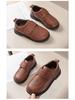 Boys' Black Leather Velcro Shoes - Soft Sole Performance Shoes for Spring/Autumn