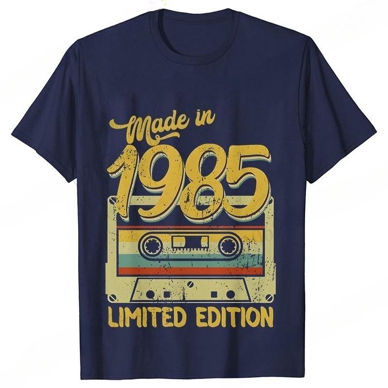 

Fashion Birthday Gift for Men Tshirt Vintage Made in 1985 40th Birthday 40 Years Old Tops Summer Streetwear Short Sleeve Tees 4XL