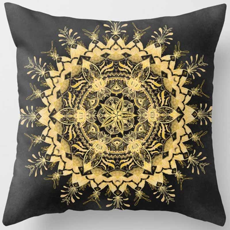 Black and Yellow Square Pillowcase, Home Decoration, Car Sofa Cushion Cover 45cm*45cm