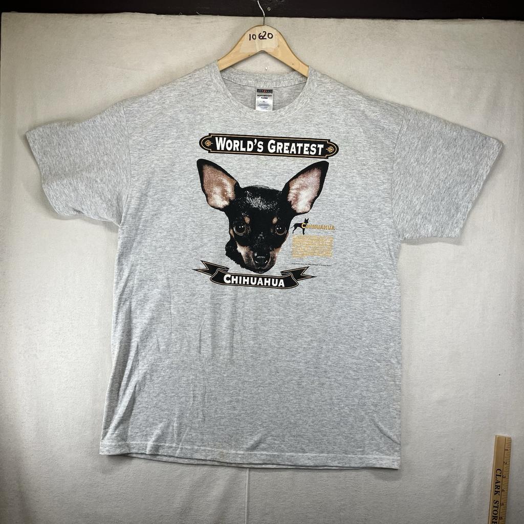 Vintage Chihuahua T Shirt Mens XL Heavyweight Blend World's Greatest Dog Facts