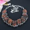 Mahogany Obsidian Gemstone 925 Sterling Silver Jewelry Necklace 18" KG-1632