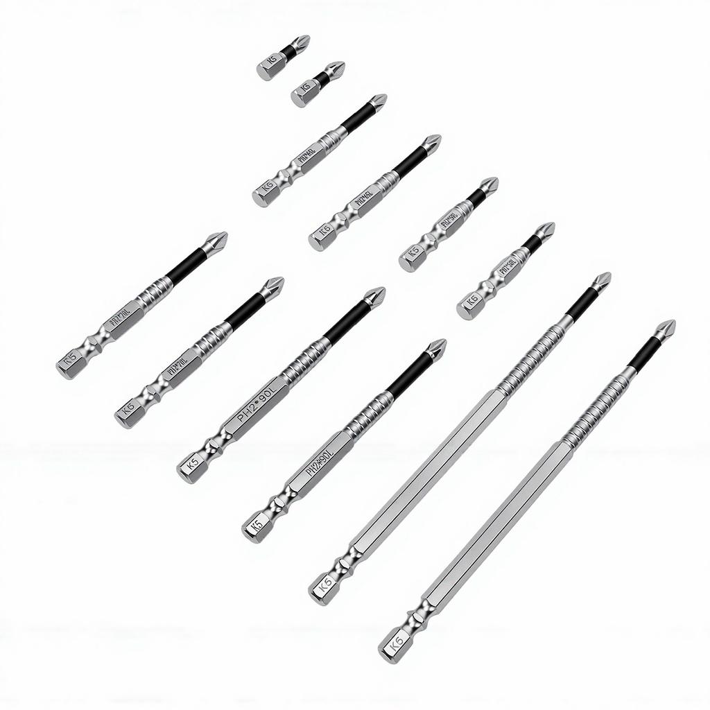 High Magnetic Screwdriver Drill Bits Set 25mm 50mm 65mm 70mm 90mm 150mm Anti Slip Magnetic Electric Screwdriver Bits Set
