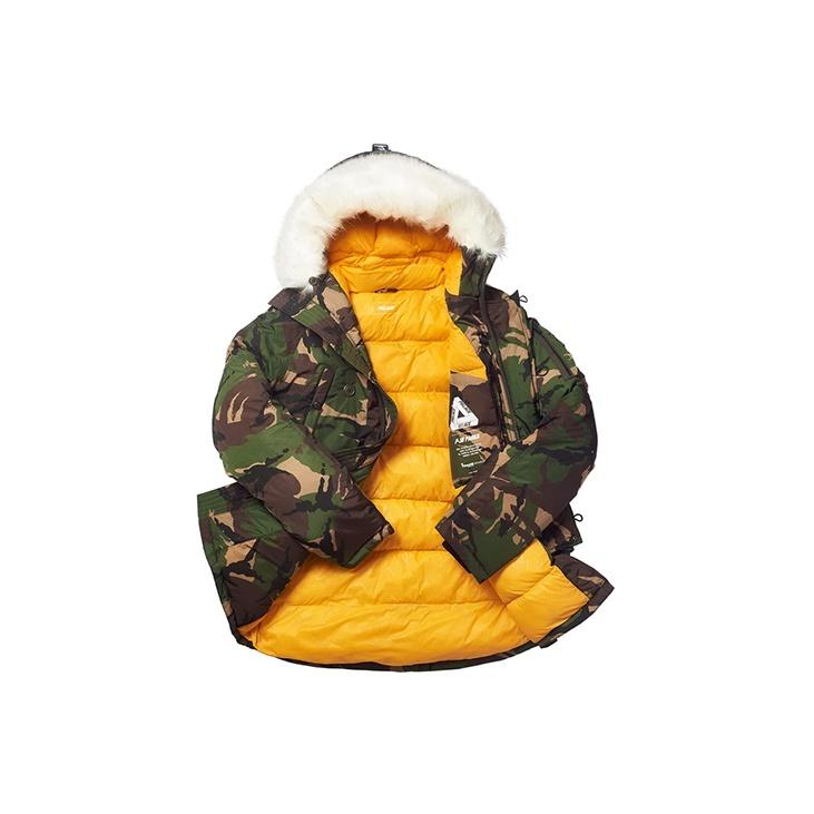 Palace Pertex P-3B Parka With Reflective Back Logo And Nylon Hooded Down Jacket Unisex Outerwear Camo PAL-FW19-039