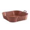 Rectangle Silicone Fryer Liner with Dual Handles Dishwasher Safe Non Stick Food Grade Heat Resistant Reusable Oven Baking Tray Basket Bowl