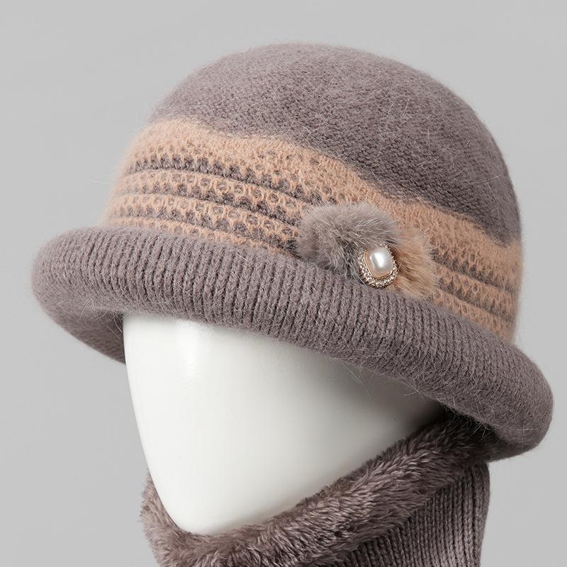 Hat women's winter new mother-in-law hat fleece warm wool hat