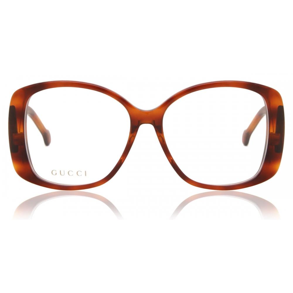 

Gucci Gg1236oa Asian Fit 002 Women Eyeglasses Brown Tortoise/56