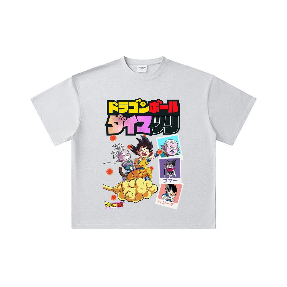260 GSM Double Yarn 32 Count 100% Cotton Dragon Ball V34 Daima Print Unisex Heavy Cotton T Shirt