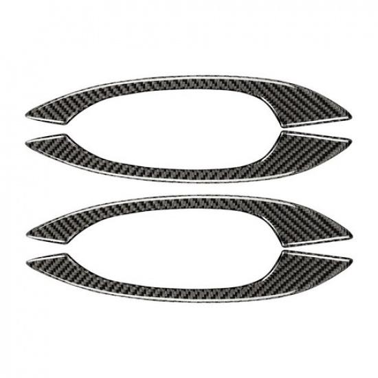 4Pcs Real Carbon Fiber Car Exterior Door Handle Sticker For Porsche Macan 14-21