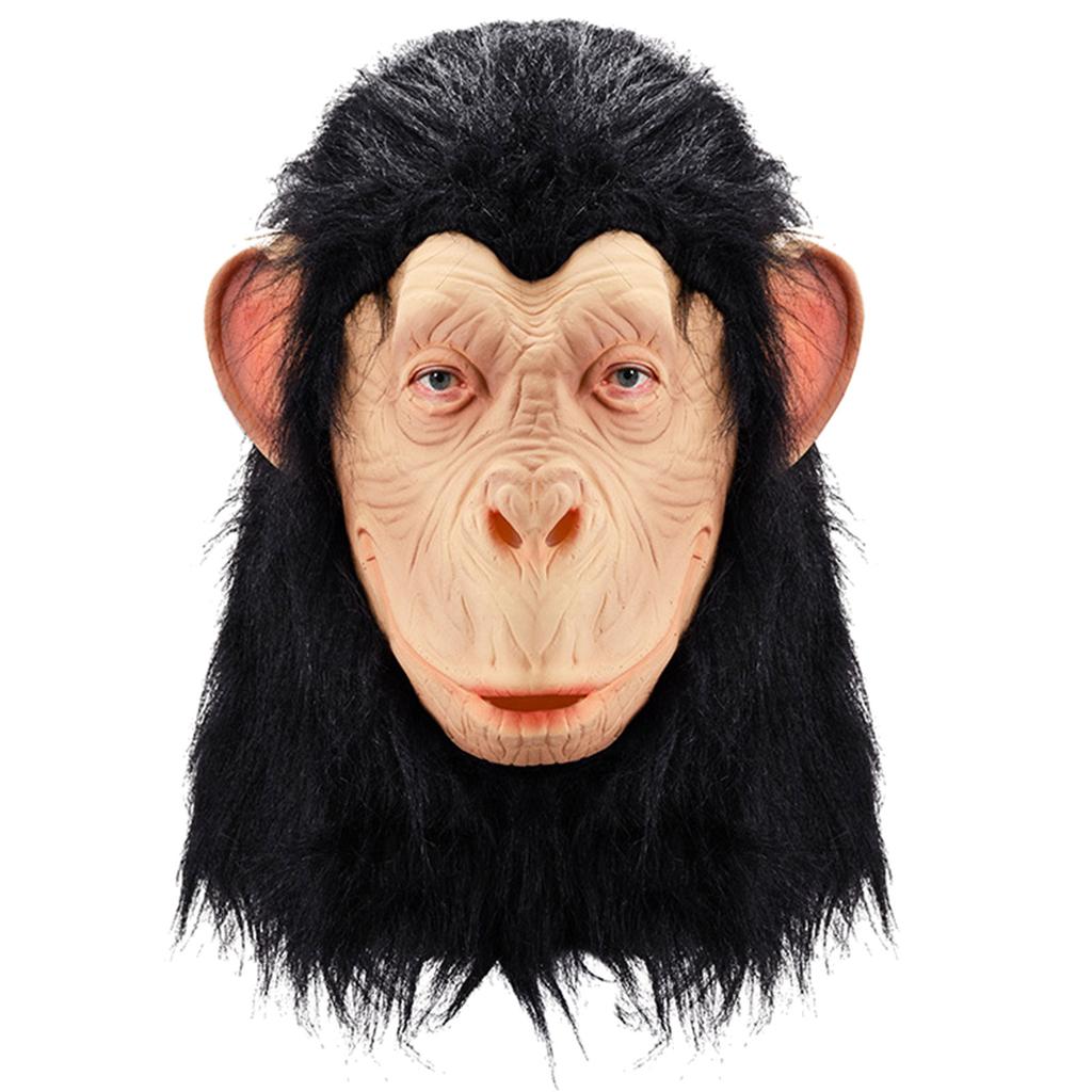 Halloween Orangutan Head Mask Costume for Women Man Cosplay Party Halloween Orangutan Mask Scary Orangutan Headgear