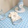 Autumn and Winter Pet Thick Dress with Bubble Sleeves Sweatshirt Teddy Cat Base Shirt Puppy Clothes for Small Dogs