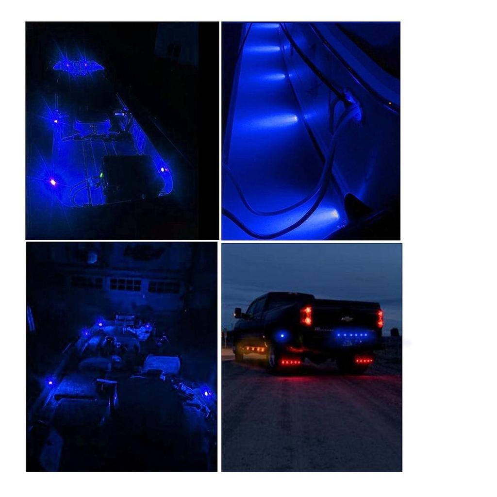 APSMOTIV 4-Pack Blue LED Side Marker Lights 24V – Waterproof Universal Truck RV Bus Trailer Bubble Lights