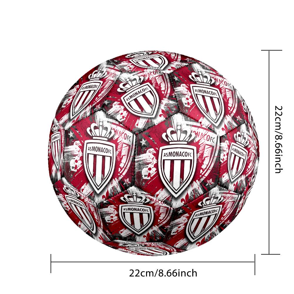 Monaco FC Size 5 Standard Football Durable Training Match Soccer Ball for Adult Outdoor Sports