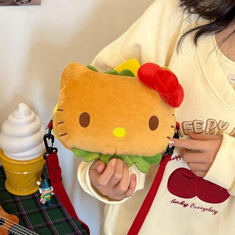 Shape Plush Burger Crossbody Bag Outdoor Leisure Bag Shoulder