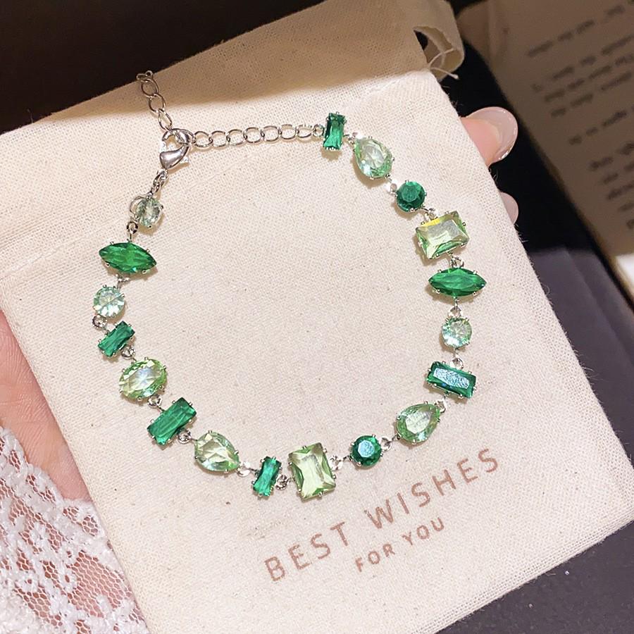Sea Crystal Zirconia Water Drop Bracelet: Light Luxury Cool Style Jewelry for Women