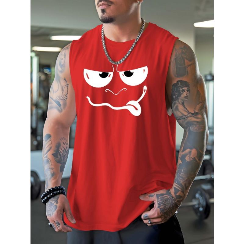 [Print Design-Not Textured] Wolf Soul Animal Print Sleeveless T-Shirt, Men'S Graphic Vest, Suitable for Outdoor And Casual Wear, Plus Size