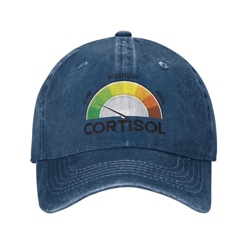 Niedrige Cortisolwerte v Meme Lässige Baseballkappe Für Unisex Damen Sommer Outdoor Fitnessstudio Trucker-Kappe Streetstyle Verstellbare Snapback-Kappe