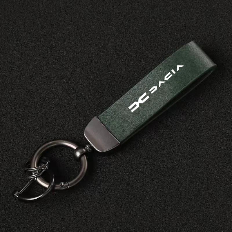 High-Grade Luxury Leather Car Keychain Men Women Key Ring For Dacia Logan Sandero Duster Lodgy Spring Anti-lost Ayto Accessories